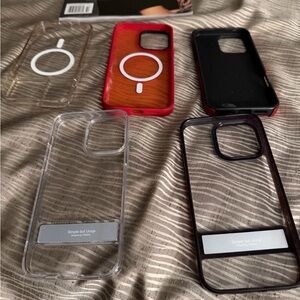 Clear and Red Phone Case Set